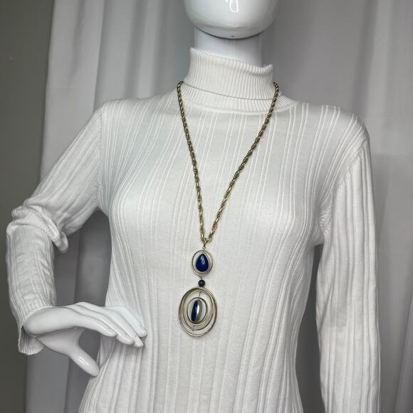 Chico's silver tone pendant necklace chunky chain link signed costume jewelry - Picture 11 of 14